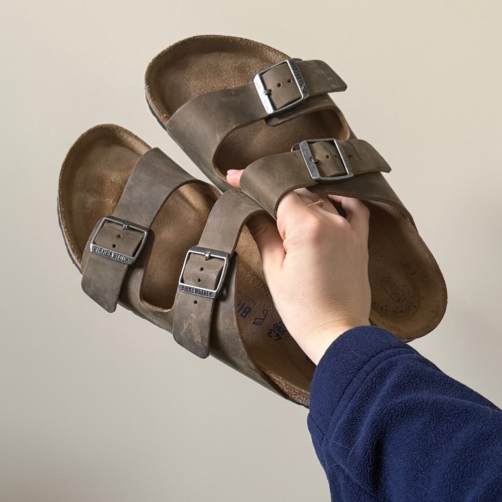 Birkenstock Arizona Classic Double Buckle Brown Leather Sandals
